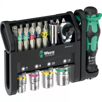 Wera Tool-Check Modular 1, Bit Set black/green, 21-piece, incl. 1/4 Bit Ratchet