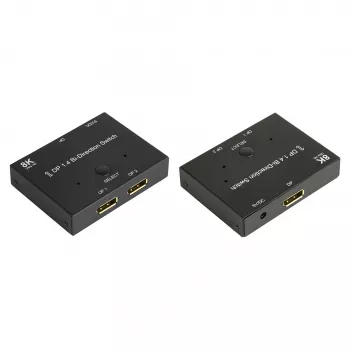 Good Connections GC-M0262 DisplayPort 1.4 Switch 2-Port Bidirectional, 8K 30 Hz, Black