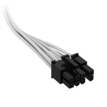 Corsair Cable, Type 4, PCIe Power Connector, 8-pin (6+2), 650 mm, Individually Sleeved – White