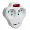 MACLEAN MCE336E electric double socket splitter with 2 USB ports, Type E