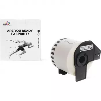 TB Print TBEB-DK22205 Label Roll for Brother, 62 mm x 30.48 m, Black on White