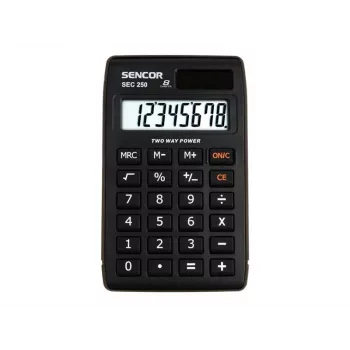 SENCOR SEC 250 Calculator, 8-Digit LCD, Dual Power