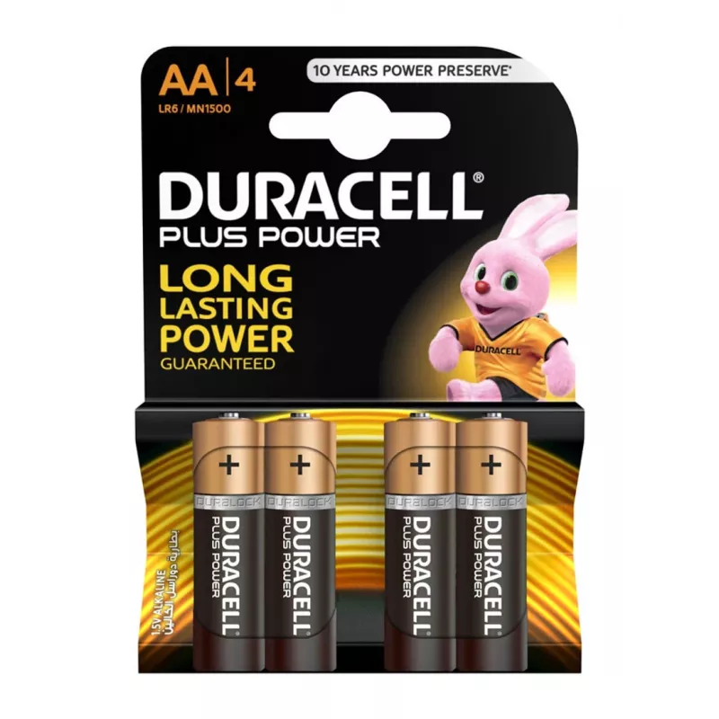 Duracell Basic AA/LR6 Alkaline Batteries, 4 Pieces