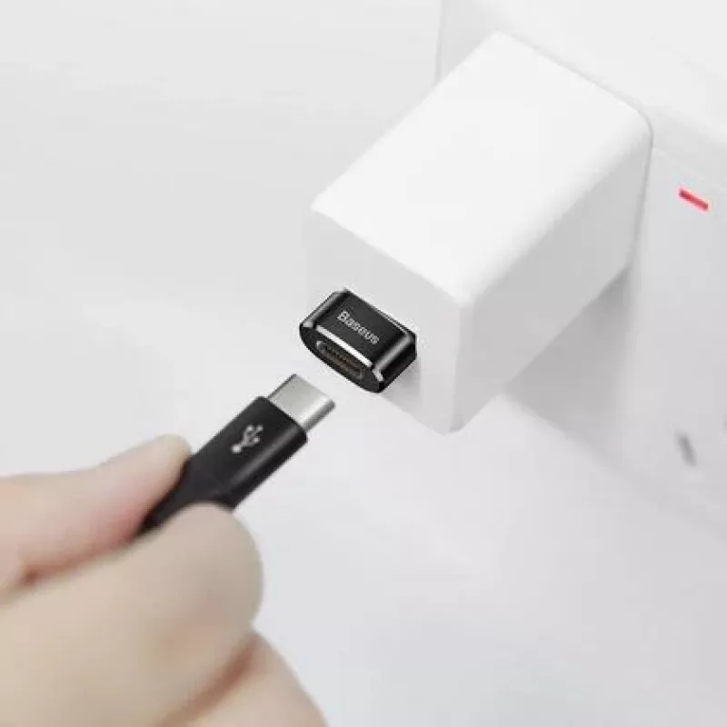 Baseus USB Plug to Type-C Socket Adapter Converter Black