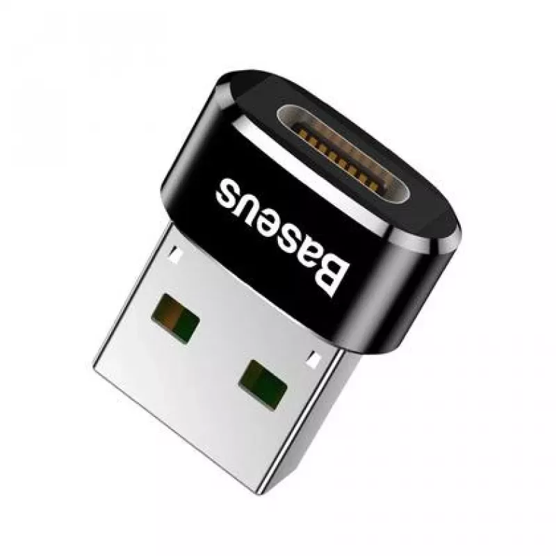 Baseus USB Plug to Type-C Socket Adapter Converter Black