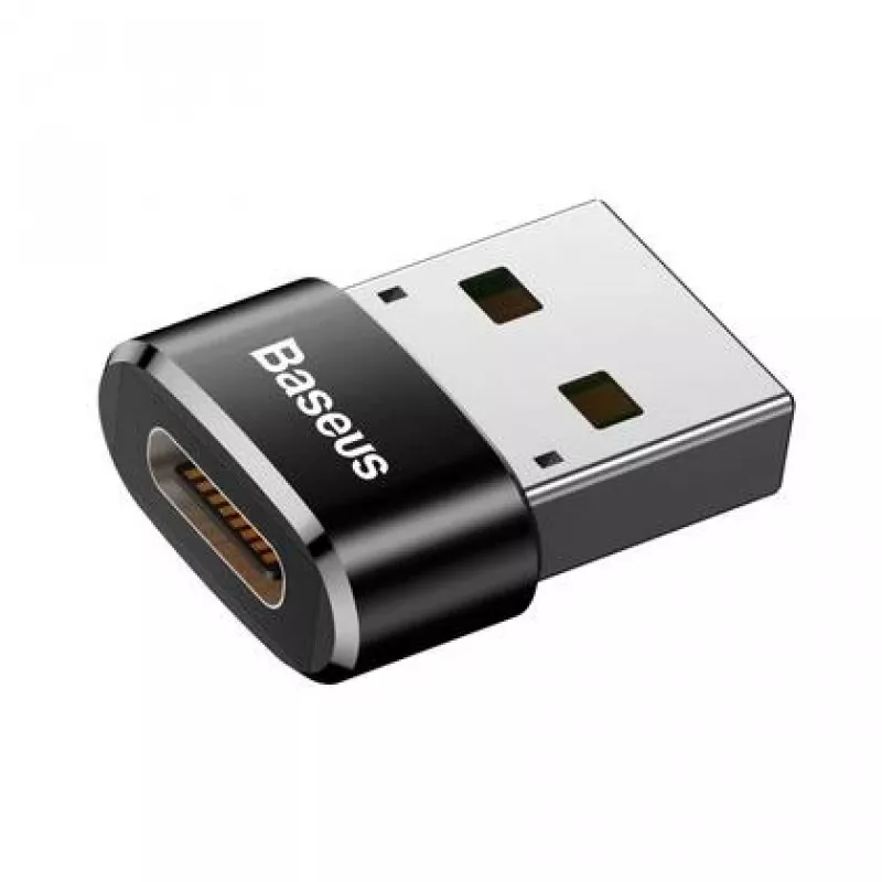 Baseus USB Plug to Type-C Socket Adapter Converter Black