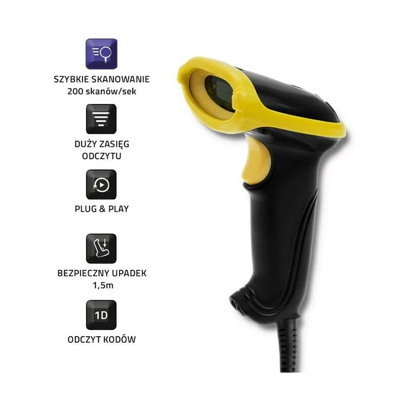Handheld Barcode Scanner Qoltec 50860