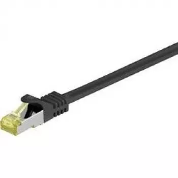 Wentronic Goobay Cat.7 bulk cable patch cable, S/FTP (PiMF), black, 0.5 m - LSZH halogen-free, copper, RJ45 plug (91581)