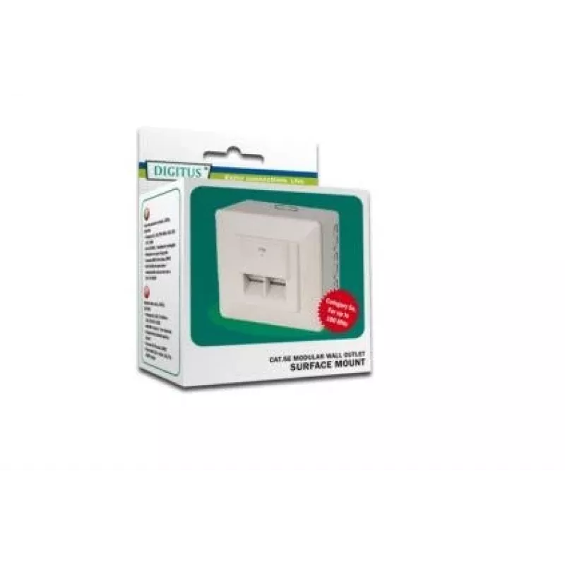 Digitus CAT 5e, Class D, data socket, shielded, surface-mounted