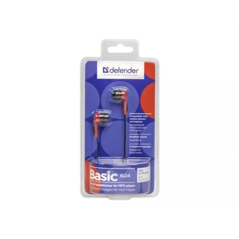 Headphones Defender BASIC 604 Black-Red