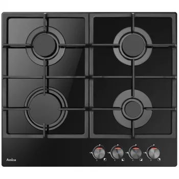 AMICA PGCA 6100 APB Gas Hob, 4 Cooking Zones, Mechanical Controls