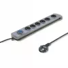QOLTEC 50199 surge protector — 6 sockets, 5 m cable