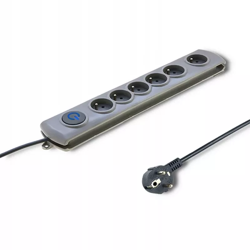 QOLTEC 50199 surge protector — 6 sockets, 5 m cable