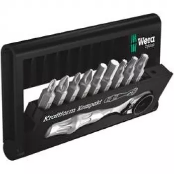Wera 05057418001 Bit-Check 10 Zyklop Mini BiTorsion 1 Bit Set, 10-Piece, Phillips Cross-Head, Pozidriv