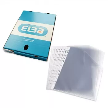 ELBA Punched Pockets A4, PP 0.08mm, Crystal Clear, Universal Punching (971508)