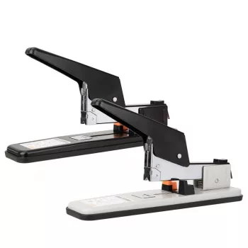 DELI E0392 Heavy Duty Stapler, 60-Sheet Capacity, Black/Silver