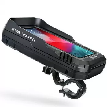 WILDMAN FK2 Bicycle Frame Bag with Smartphone Mount, Black