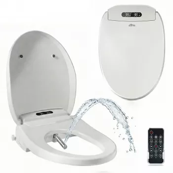 MEDIA-TECH Smart Toilet Seat MT5705 Electronic Bidet with Heated Seat, Warm Water Wash, Dryer, Odour Neutraliser, Night Light, Remote Control