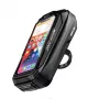 WILDMAN X3 Bicycle Handlebar Bag with Phone Holder, Black, Hard Shell, Water-Repellent, up to 6.7 Inch