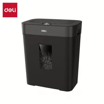 Deli ET023 Cross-Cut Paper Shredder, 10 Sheets, P-4 Security, 17L Bin, Black
