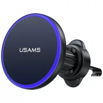 USAMS Magnetic Air Vent Holder for Smartphones, 360° Rotation, Black