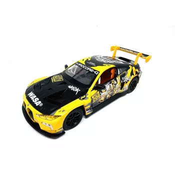 PULIO 1:24 BMW M4 GT3 Die-Cast Model Car with Light and Sound, Pull-back Action, Opening Doors