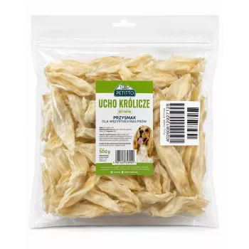 PTI PETITTO Rabbit Ears Dog Snacks, without Fur, 500 g