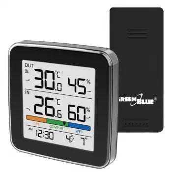 GREENBLUE GB169 B Wireless Weather Station with Colour Display and Outdoor Sensor