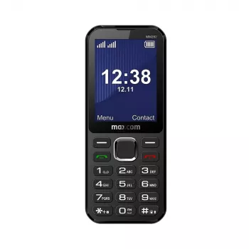 MAXCOM MM282 4G dual-SIM feature phone with 2.8-inch display, KaiOS, 1400-mAh battery, USB-C, Bluetooth 5.1, Wi-Fi hotspot, 2-MP camera, FM radio, black