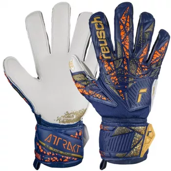 Reusch Attrakt Grip Goalkeeper Gloves Deep Blue/White/Bright Orange Size 11