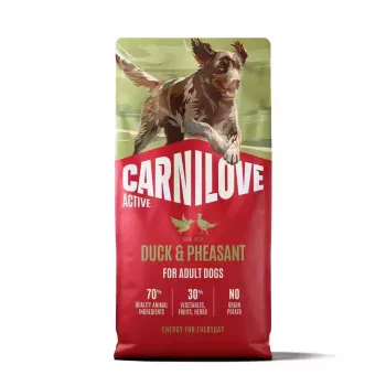 CARNILOVE ACTIVE Dry Dog Food with Duck & Pheasant for Adult Dogs of All Breeds 12 kg