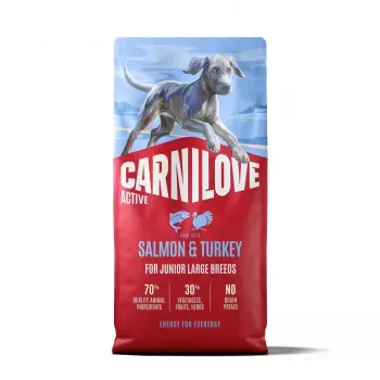 CARNILOVE ACTIVE Dry Dog Food with Salmon & Turkey for Large Breed Puppies 12 kg