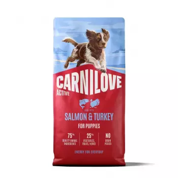 CARNILOVE ACTIVE Dry Dog Food with Salmon & Turkey for Puppies 12 kg