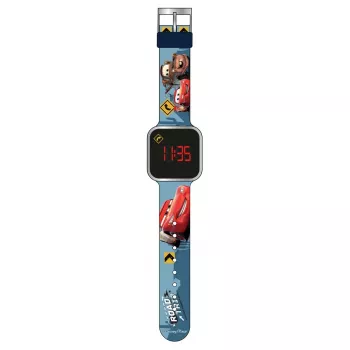 PULIO Children's Digital Watch with LED Display - Disney Pixar Cars Design, Red/Black