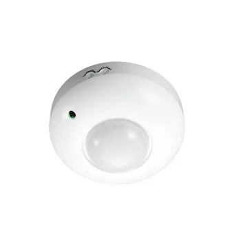 MACLEAN MCE19 Ceiling PIR Motion Detector – 360° Detection, 1200 W Incandescent Load / 300 W LED Load, Adjustable Time and Lux, White