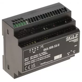 GLP Switching Power Supply DL2-150-12-U 150W 12V 12.5A Industrial DIN Rail Power Supply