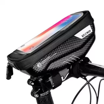 WILDMAN Bike Holder Case S E1 1L Black – Compact Bicycle Frame Bag with Hook-and-Loop Fastenings