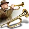 V-TONE VHT 1 Bb Signal Trumpet Fanfare – Brass with Clear Lacquer, Valve-Free, 120 mm Bell, Mouthpiece Included