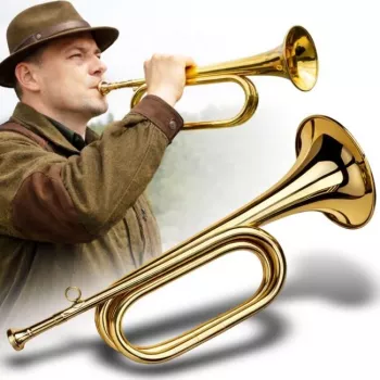 V-TONE VHT 1 Bb Signal Trumpet Fanfare – Brass with Clear Lacquer, Valve-Free, 120 mm Bell, Mouthpiece Included