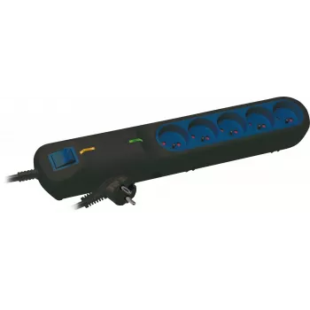 LESTAR LF 2001A Surge Protection Power Strip, 3 Sockets, 5m, Black