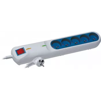 LESTAR LF-2005 Surge Protection Power Strip, 3 Sockets, 5 m, Grey