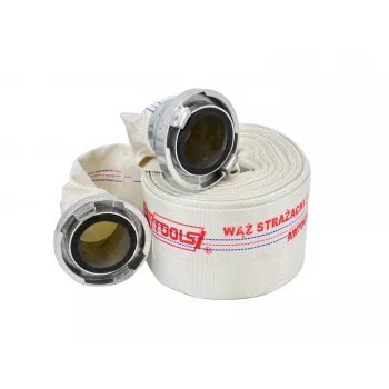 AWTOOLS AW WATER HOSE KPL. FIREFIGHTER 3 x 25m 8BAR Fire Hose Set, 75m Total Length, 52mm Storz-C Couplings, White