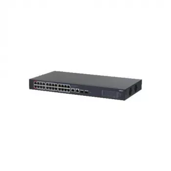 Dahua CS4228-24GT-375 24-Port Gigabit PoE Managed Switch, 2x Gigabit RJ45 + 2x SFP Uplinks, 375 W PoE Budget, Layer 2