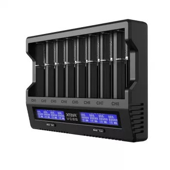 XTAR VC8S USB-C SET Battery Charger, 3.7V/1.2V