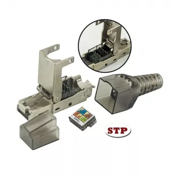 Techly 101911 RJ45 Cat6a 10G Tool-free Modular Plug, STP