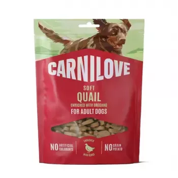 CARNILOVE Dog SOFT Snack Quail with Oregano 200 g - Grain-Free Soft Treats for Adult Dogs