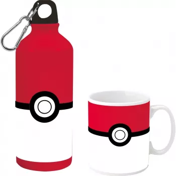 Pokemon Aluminium Bottle 500ml with Ceramic Cup Set