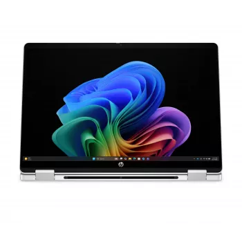 HP OmniBook 5 Flip NG AI 14-km0001nnx - Ultra 7 355, 32GB LPDDR5X 7467 on-board, 512GB, Touch/14.0 2K (1920x1200) OLED, Glacier Silver DF+ AI logo - 5MP IR TNR, without 65W AC adapter, Win 11 Home, 1 year