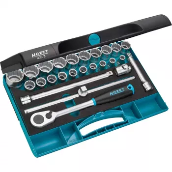 HAZET 900Z Socket Set - 1/2 inch Drive - 25-Piece - Metric/Imperial - Chrome Vanadium Steel