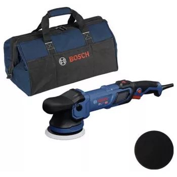 BOSCH GPX9-125S Rotary Polisher Set with Foam Pad and Polishing Bonnet, 18V Battery (Tool without Battery and Charger)